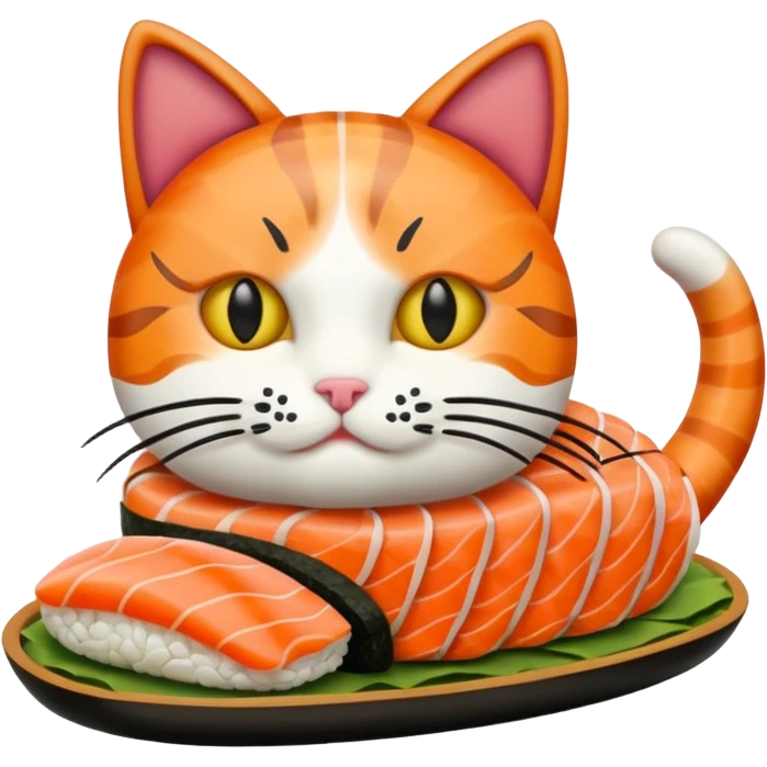 A cat made of sushi emoji