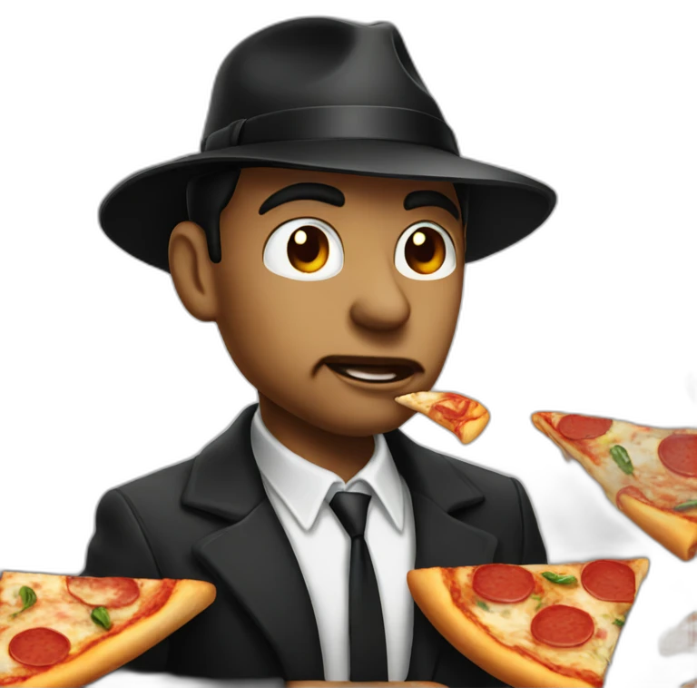 Mafia eating Pizza emoji