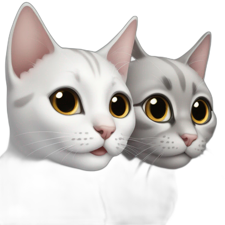gato negro y gato gris perla jugando emoji