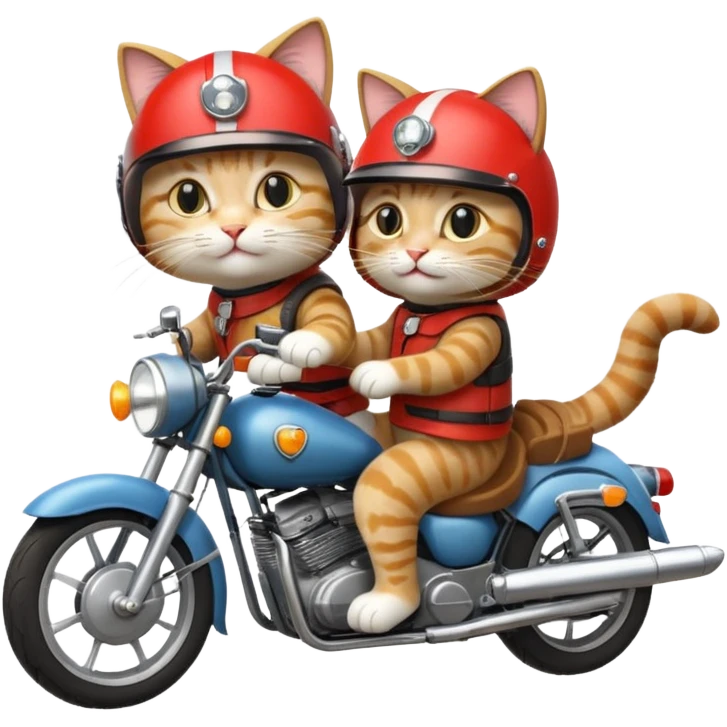 cats riding motorcycle emoji