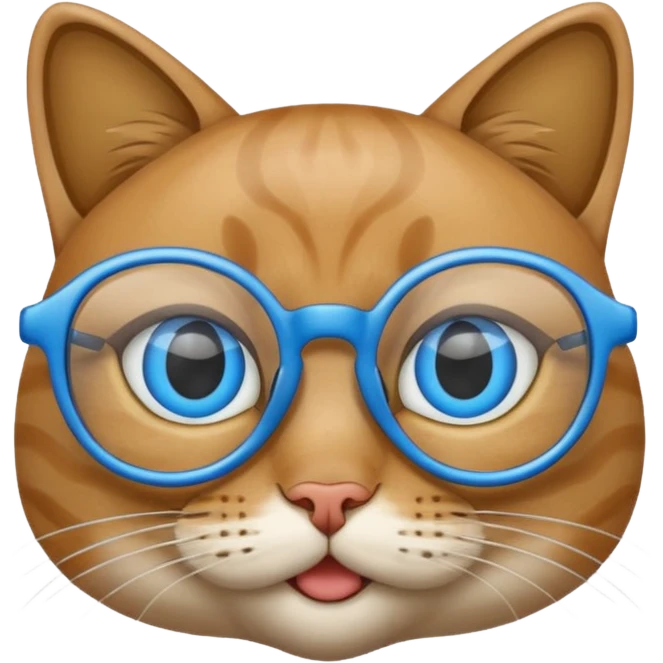 Un gato con lentes azules emoji