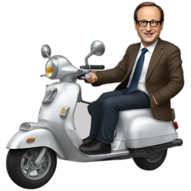 Francois Hollande sur son scooter emoji