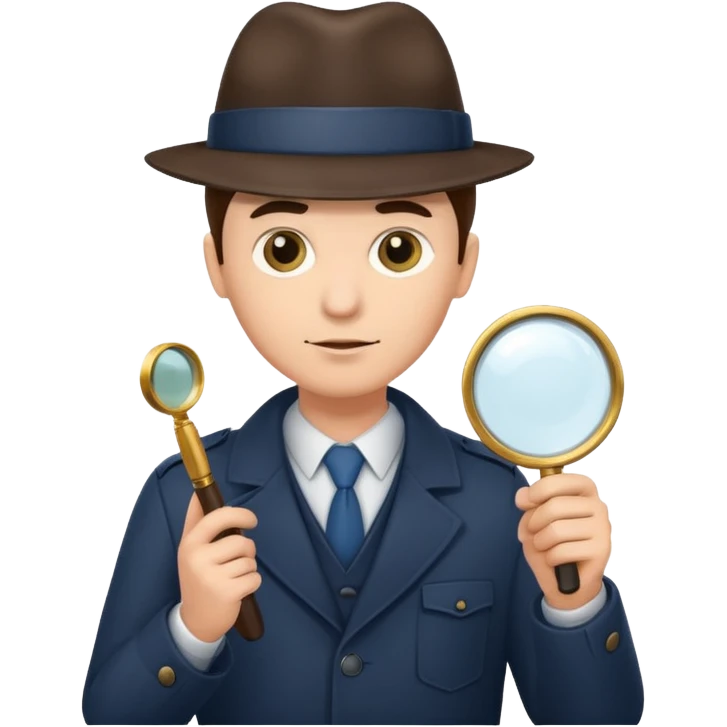 detective, Watson, magnifying glass emoji