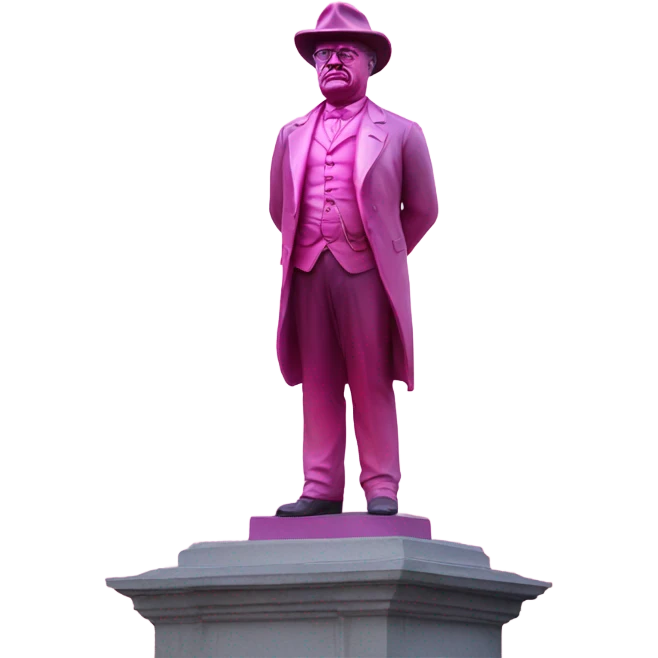 Pink ombre Theodore Roosevelt statue  emoji