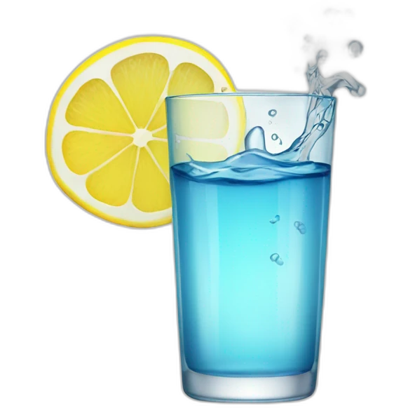 glass with water with lemon emoji