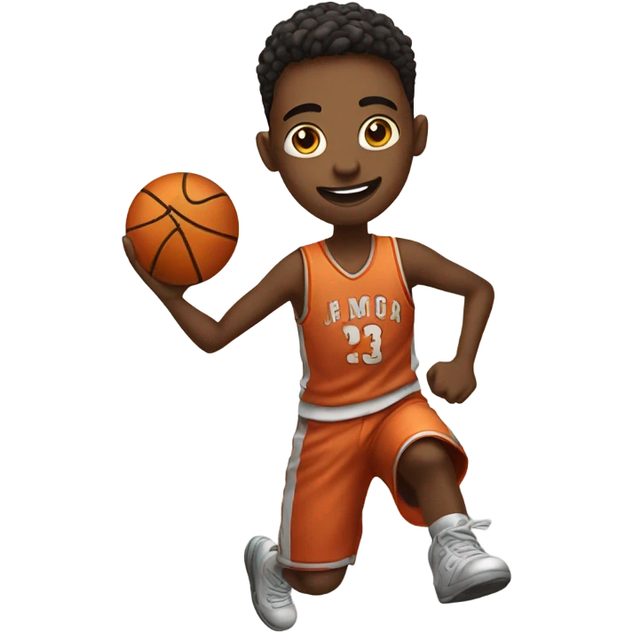 Boy shooting basketball emoji