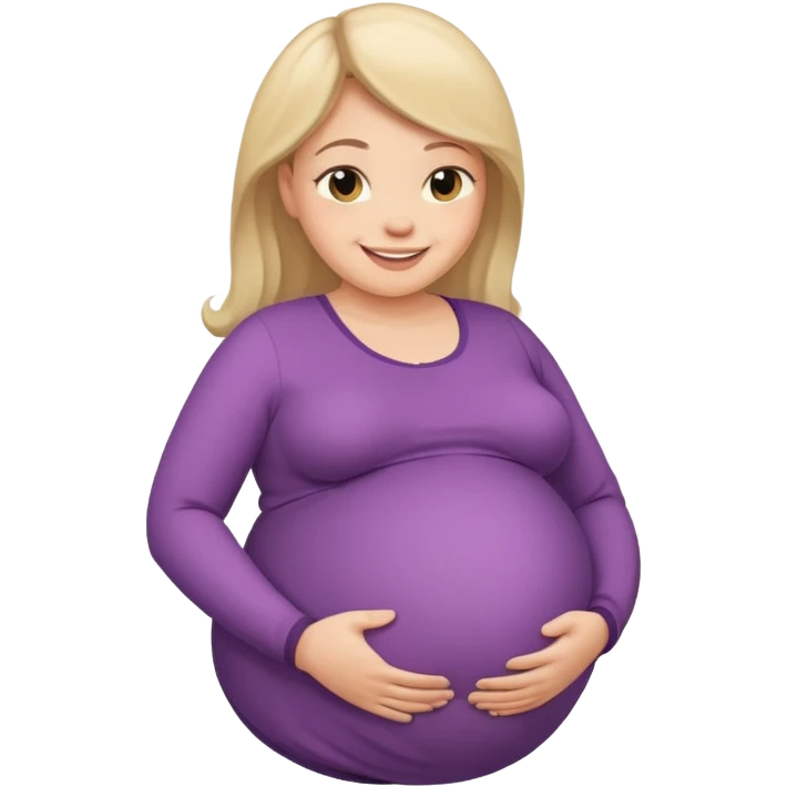 very heavily pregnant overdue woman with very  very big and large belly  emoji