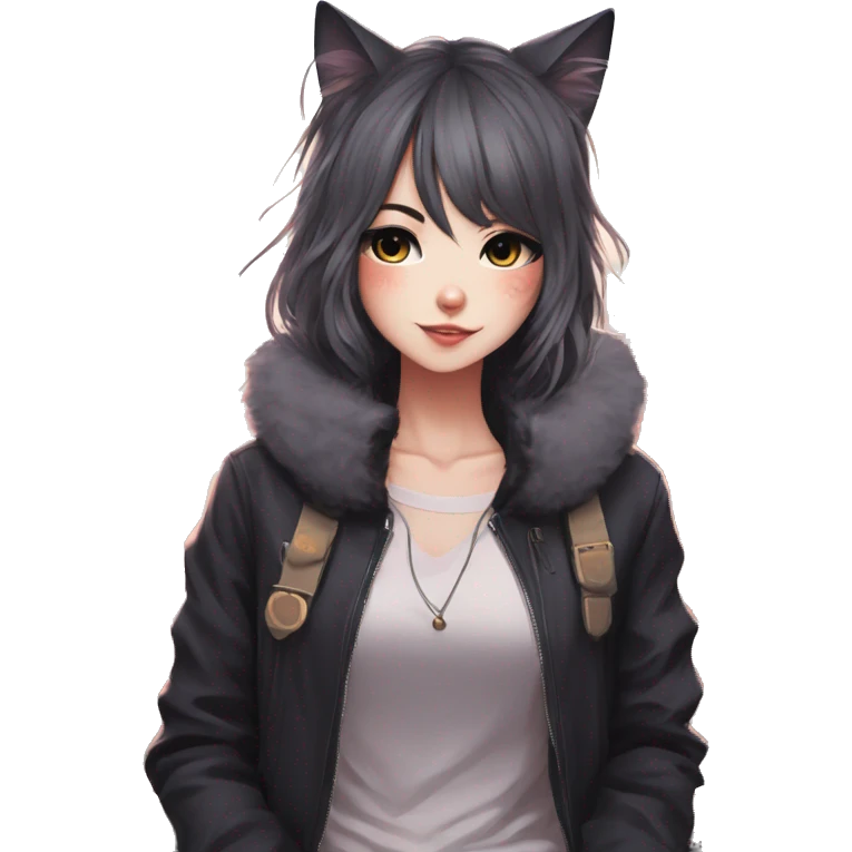 Edgy Kawaii Cute Cool Beautiful Elegant Pretty Anime Catgirl emoji