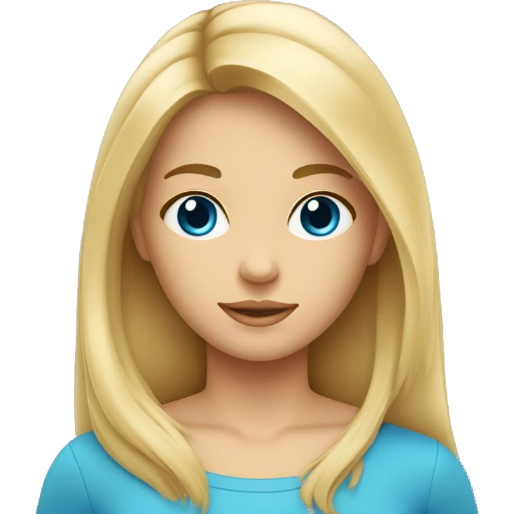 Fille au cheveux blond et long avec les yeux bleus  emoji