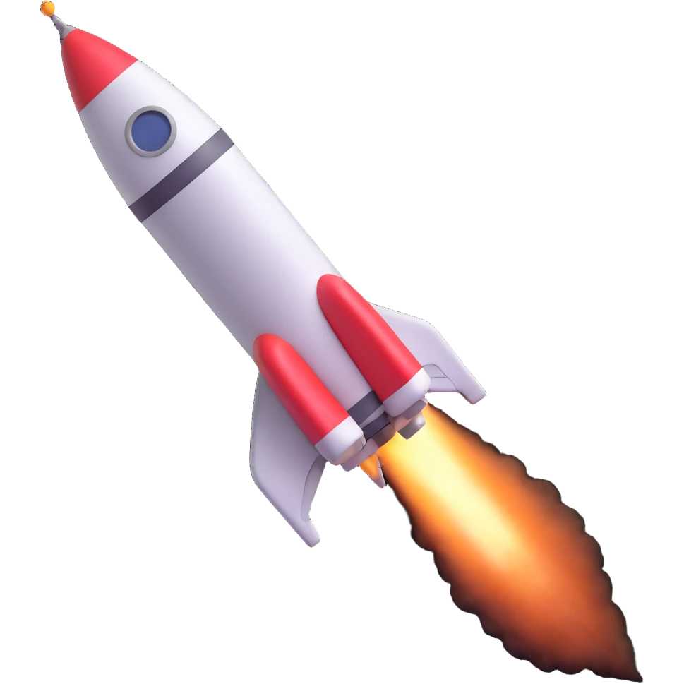 robot like a rocket flying up emoji
