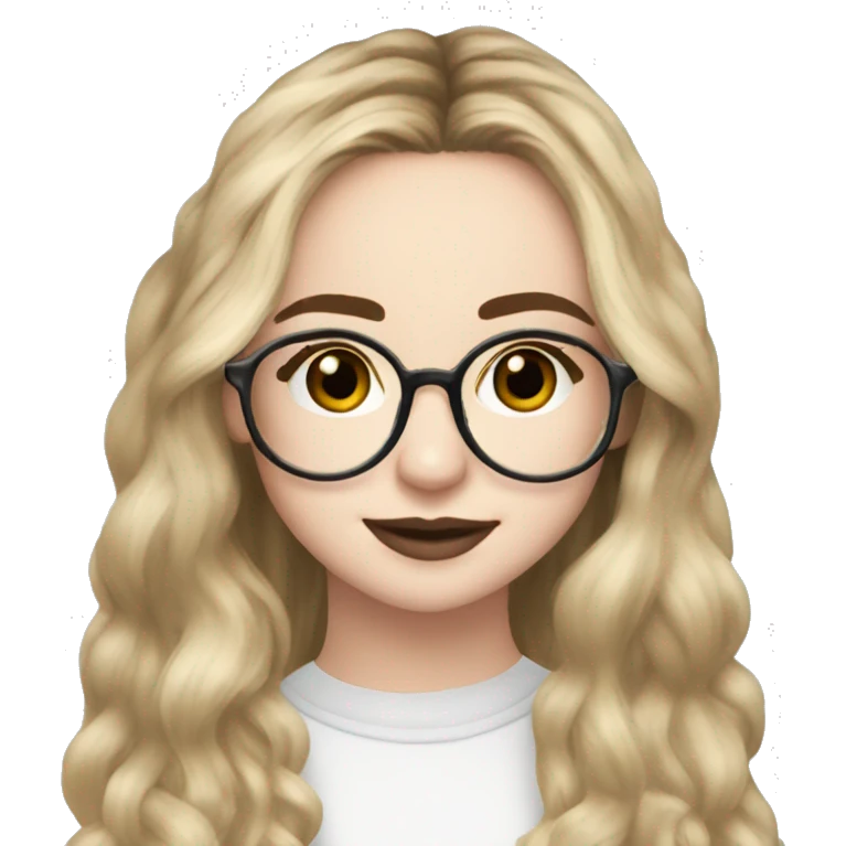 Sabrina Carpenter with clear prescription glasses emoji