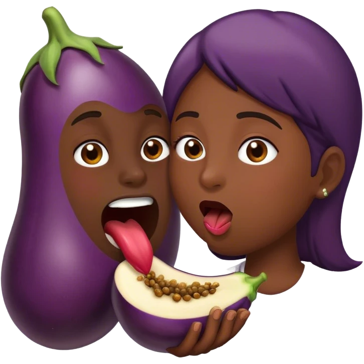 licking eggplant emoji