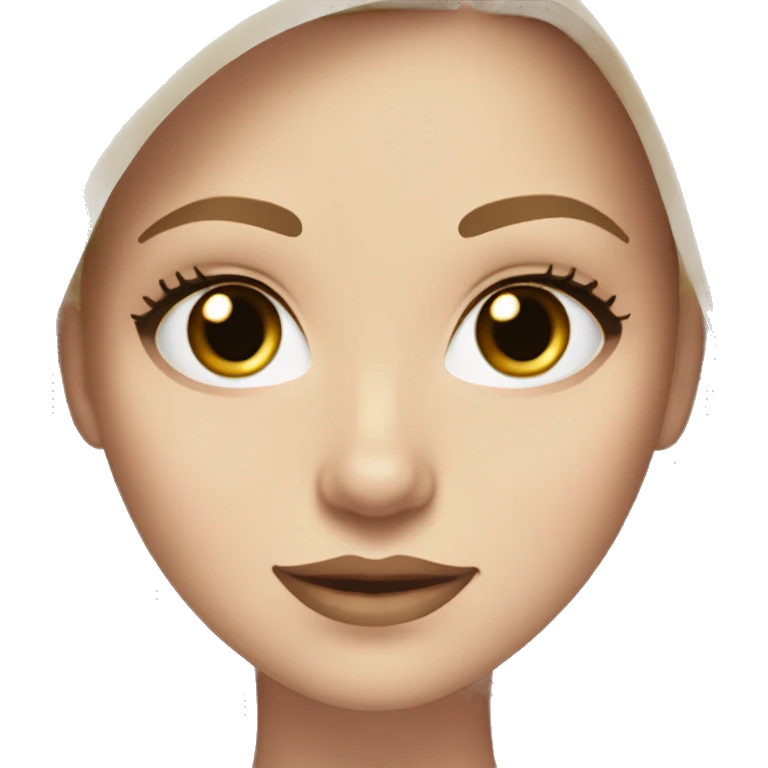 A white girl with dark brown eyes and long lashes with long straight blonde hair  emoji