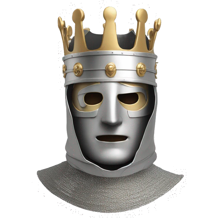 king baldwin IV in silver full face mask up emoji