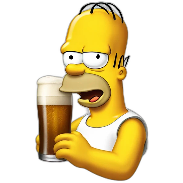 Homer Simpson drink beer emoji