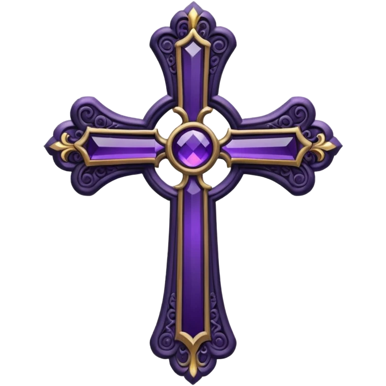 black gothic cross dark purple emoji