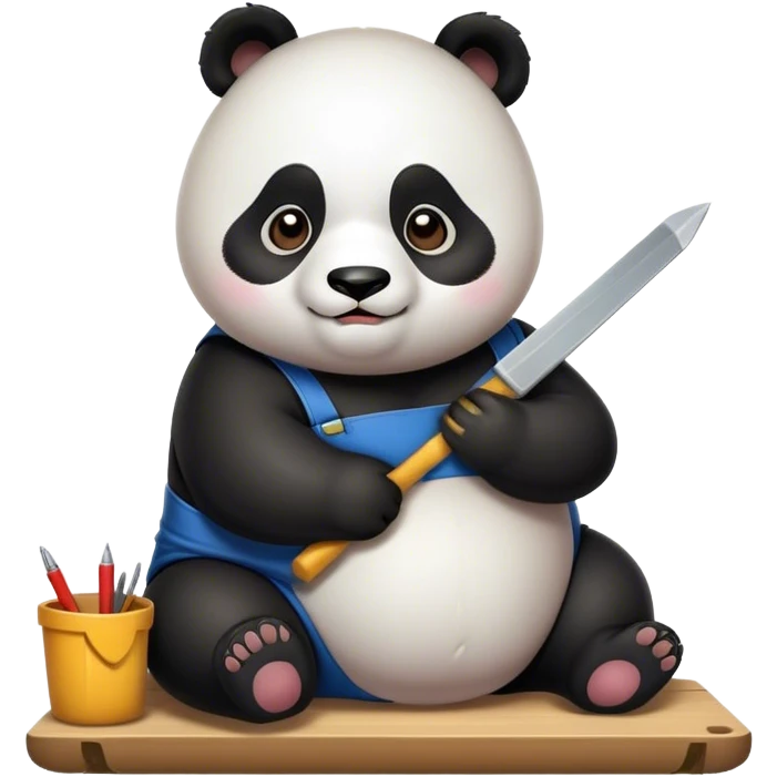 Chubby panda working trades emoji