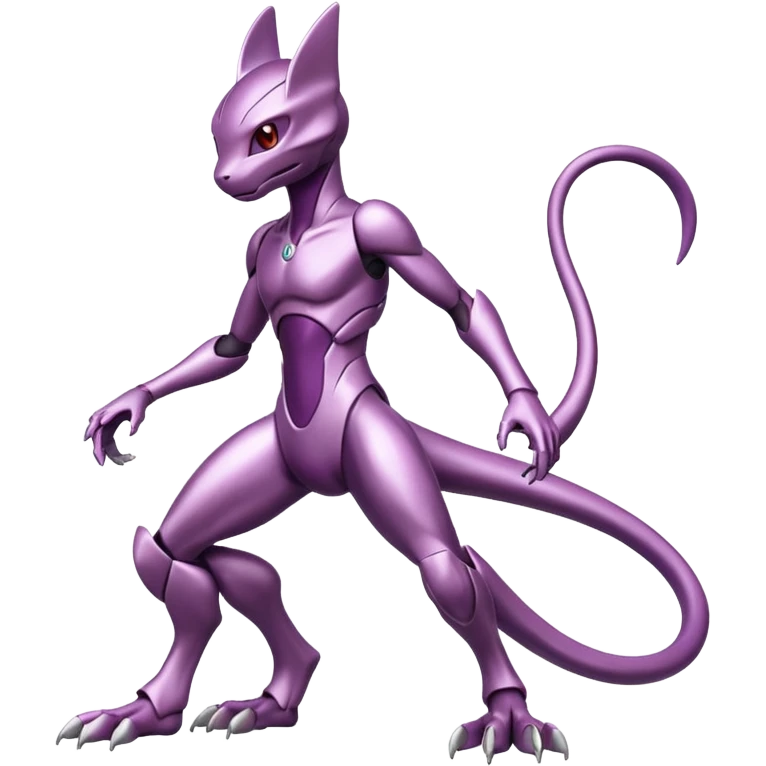 Shiny Anthropomorphic  Genesect-Mewtwo-Fakémon-hybrid-creature (full body)  emoji