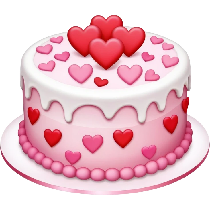 Cake with hearts emoji