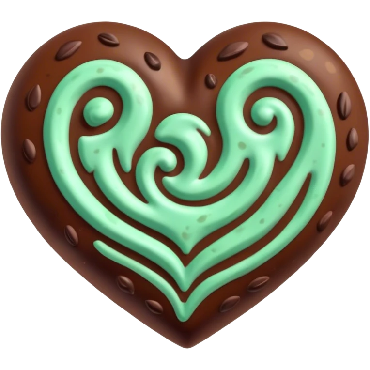 Mint chocolate chip heart emoji