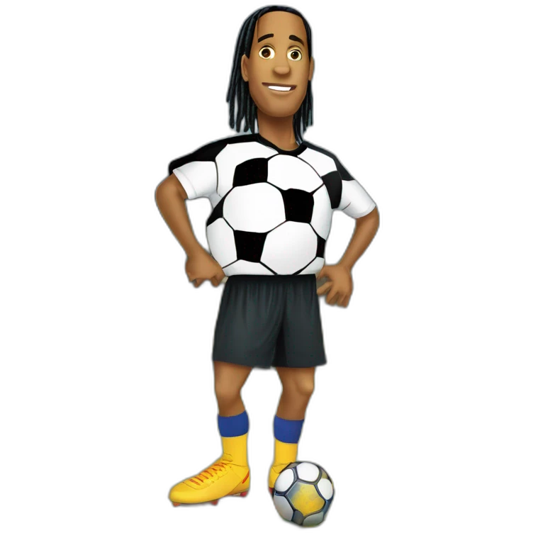 Ballon de foot sur le pied de Ronaldinho emoji