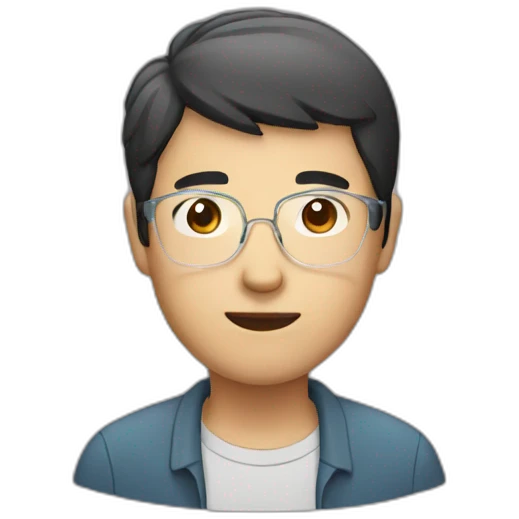 asian man with glass emoji