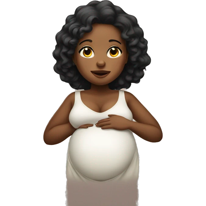 Pretty pregnant black women emoji