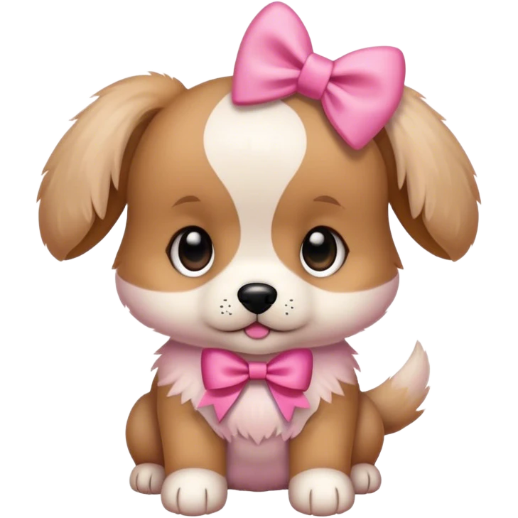 small puppy with pink bow emoji