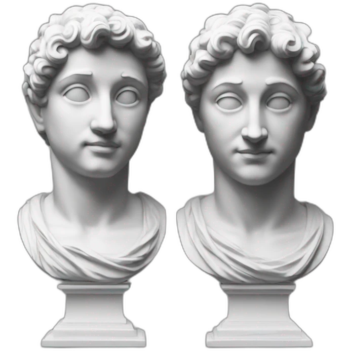 two friends roman statues emoji