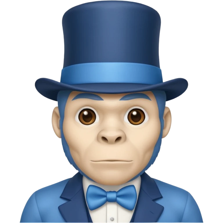 A gorilla tag guy from gorilla tag that’s blue and has the top hat emoji