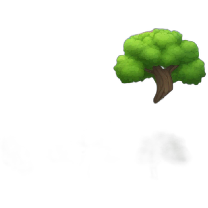 montagne noir avec un peu d'arbre avec un arc-en-ciel emoji