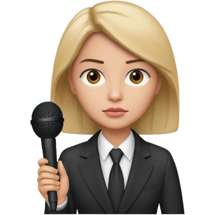 newsroom anchor with mic emoji