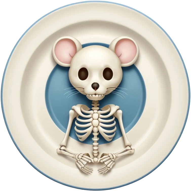 Mouse skeleton in a plate emoji