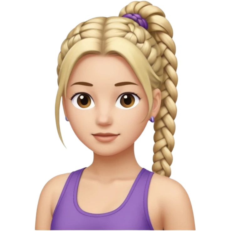 just hair braided hair tail one piece emoji