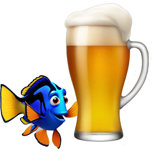 Nemo avec une bière emoji