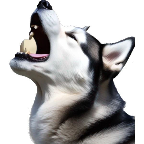 Whole husky howling at moon emoji