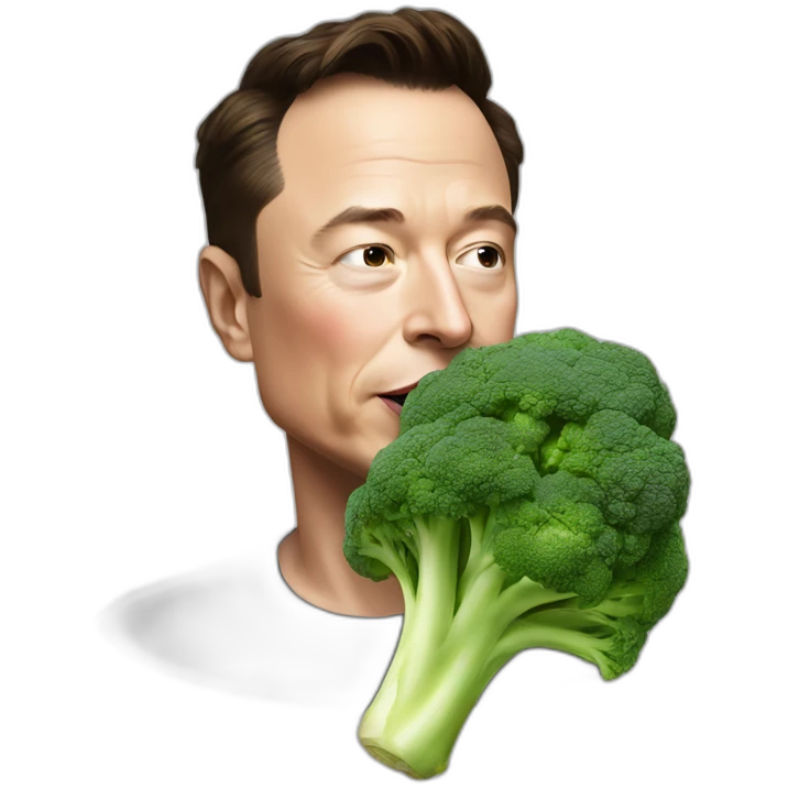 Elon Musk smoking broccoli emoji