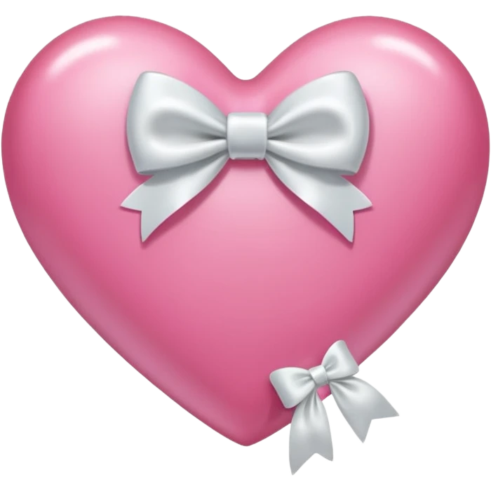 Pink heart with small bow emoji