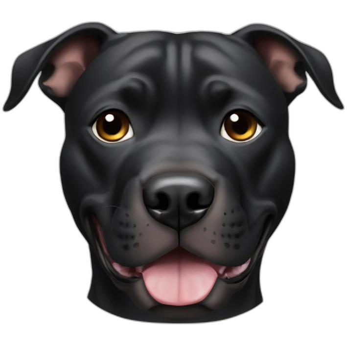 all black pitbull with tilted head emoji
