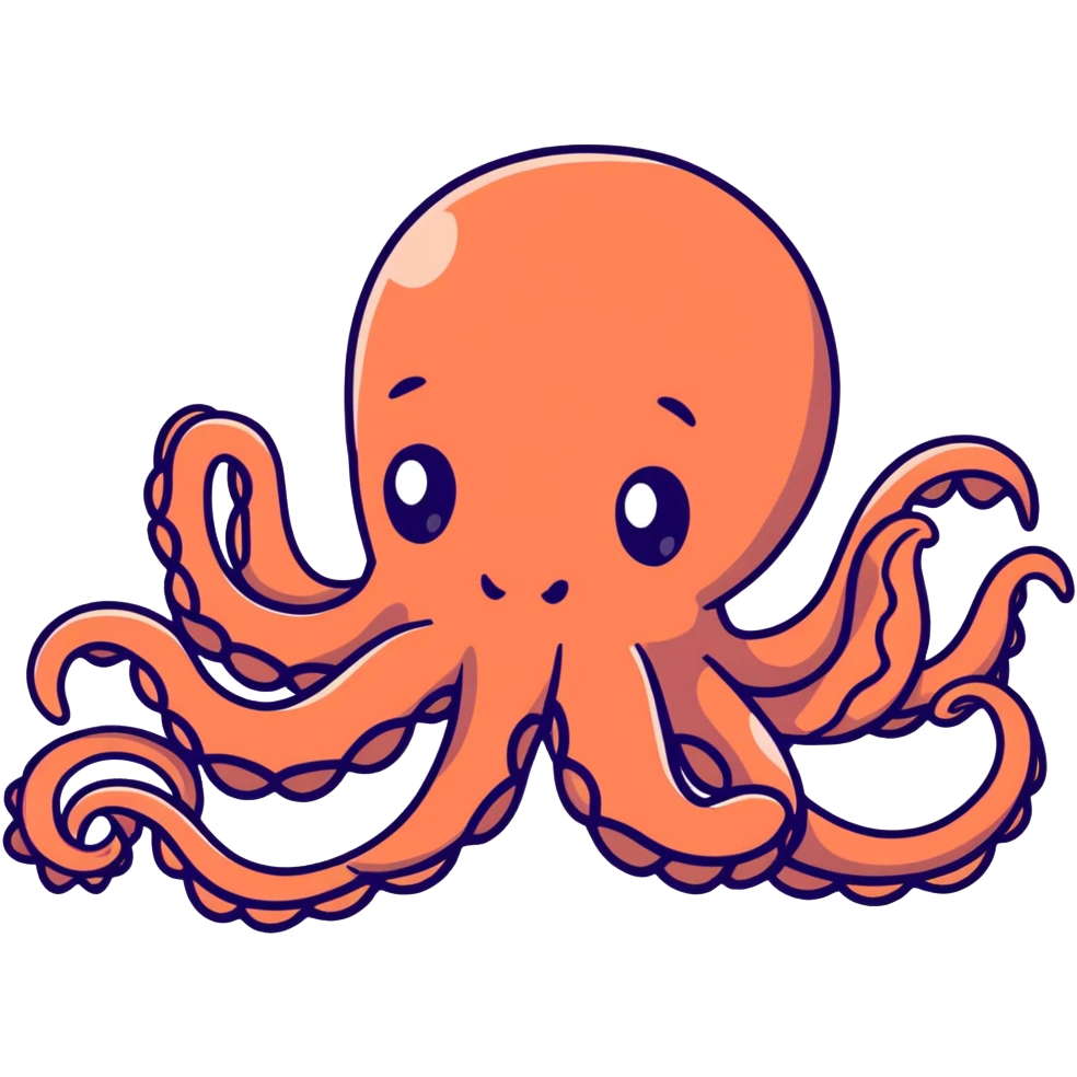 friendly octopus swimming emoji