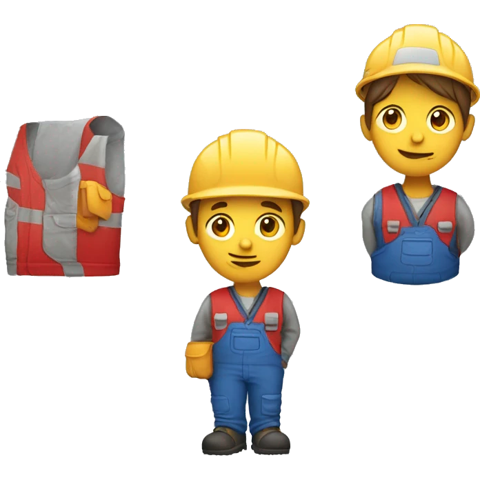 construction worker with blueand red clothes emoji
