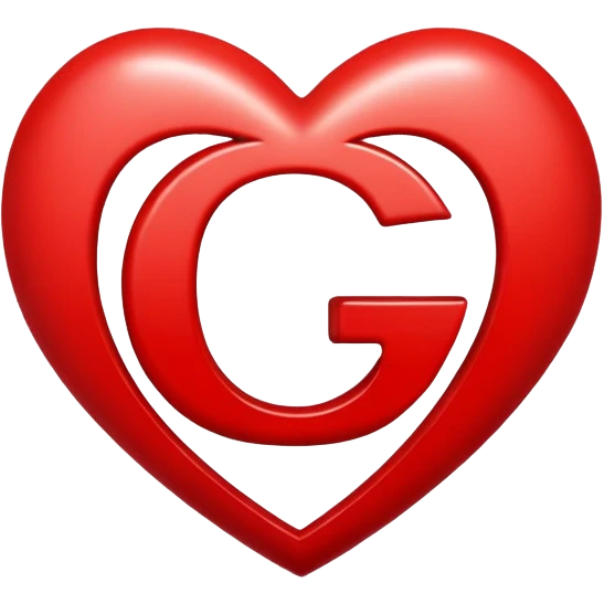 love heart with the letter G emoji