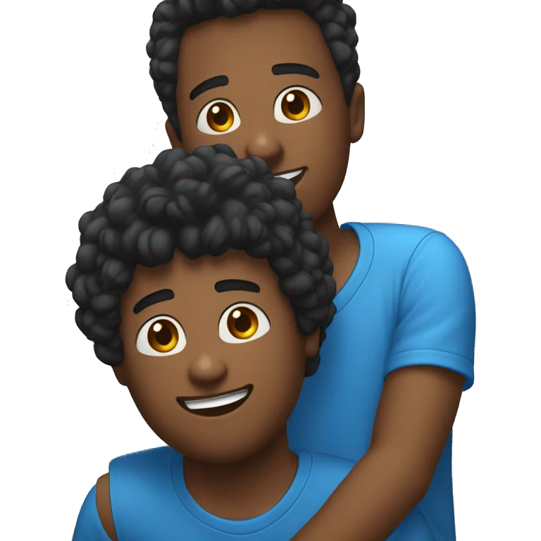 crie um emojii com um jovem negro de cabelo preto com a camisa azul, gola vermelha, e manga dos braços branca. E dando joinha emoji