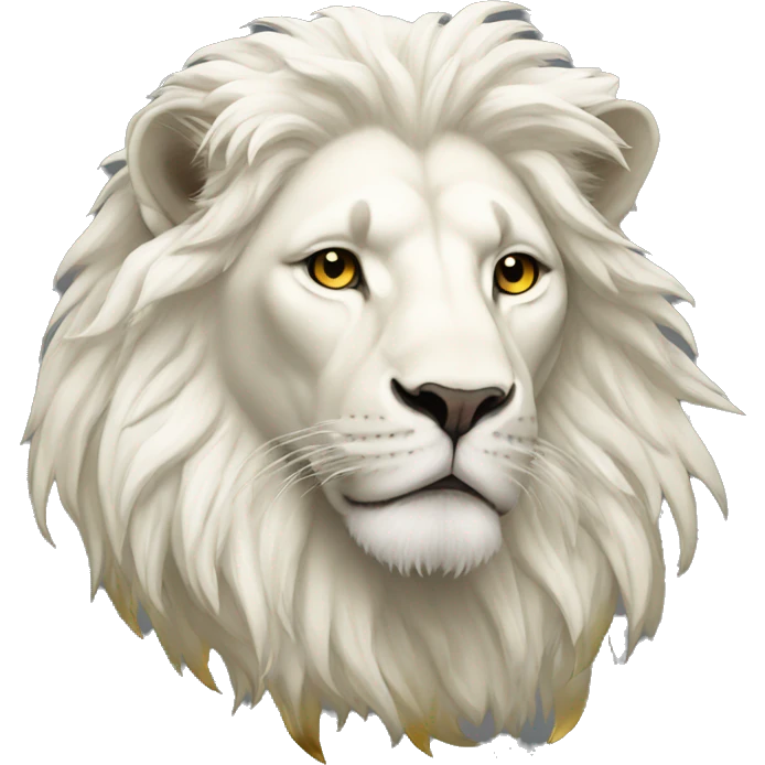 White lion with a gold crow emoji