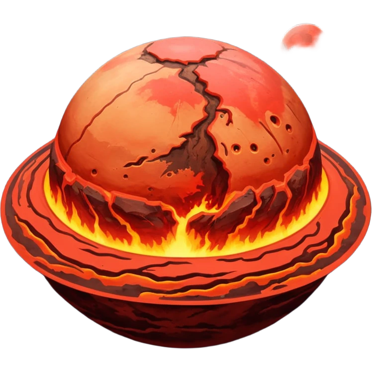 Planet with Olympus mons emoji