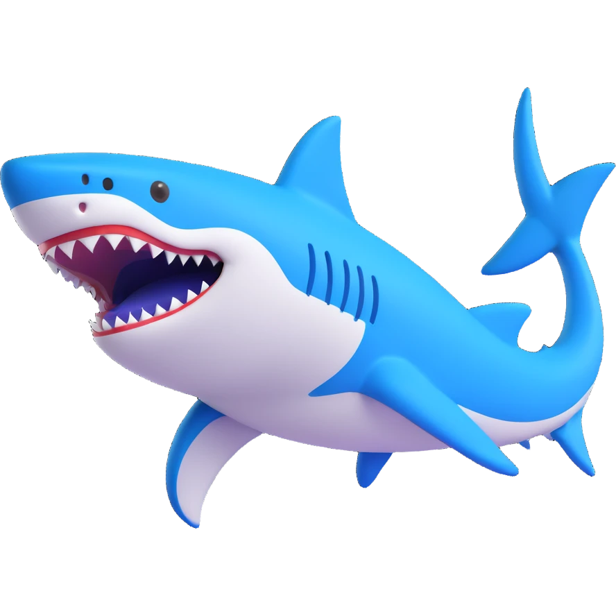 a shark wearing blue Nike shoes emoji