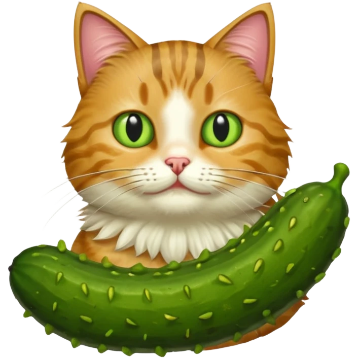 cat with a pickle emoji