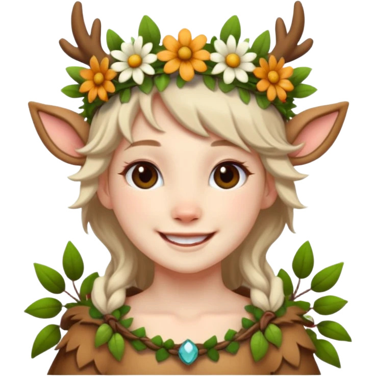 Cute Druid human like fawn emoji