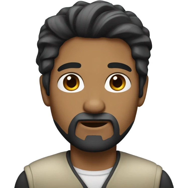 developer with a black beard. Without mustache. No beard between nose and mouth. White skin tone. Nice black hair emoji