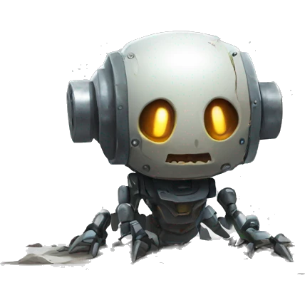 Vault bot as a ghoul crawling on the ground emoji
